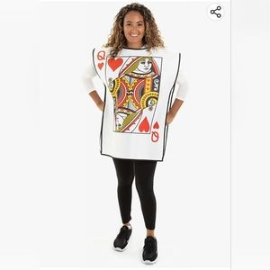 Poker Card Queen of Hearts Halloween Costume One Size Worn once- Adult Women's